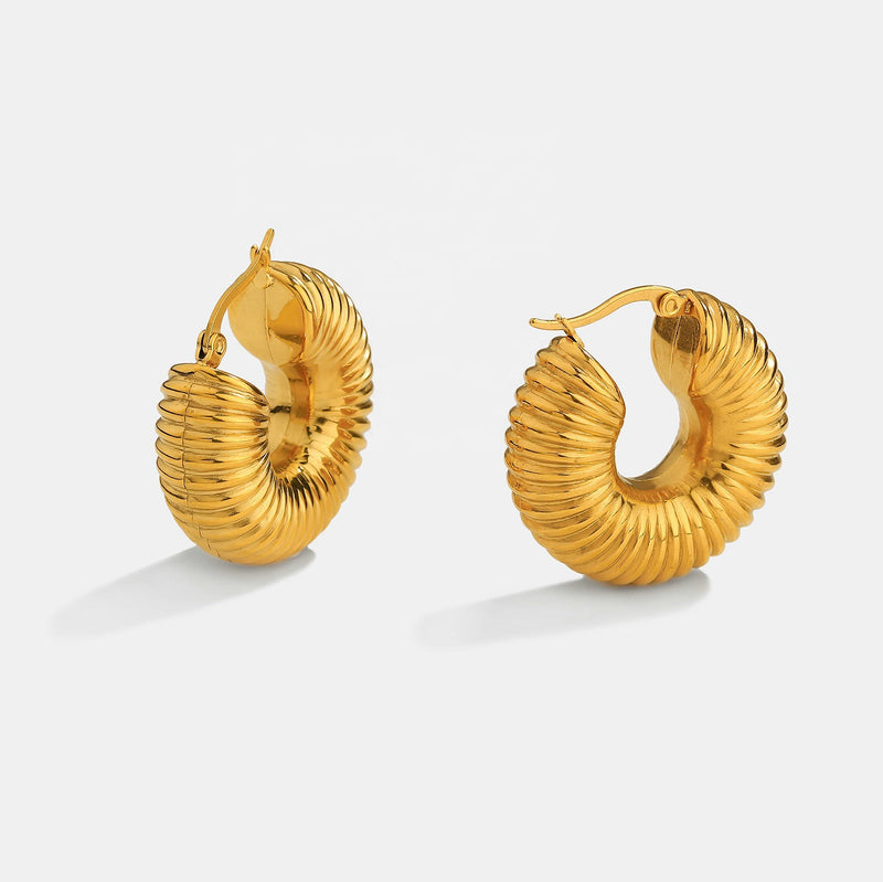 18K gold hoop earrings