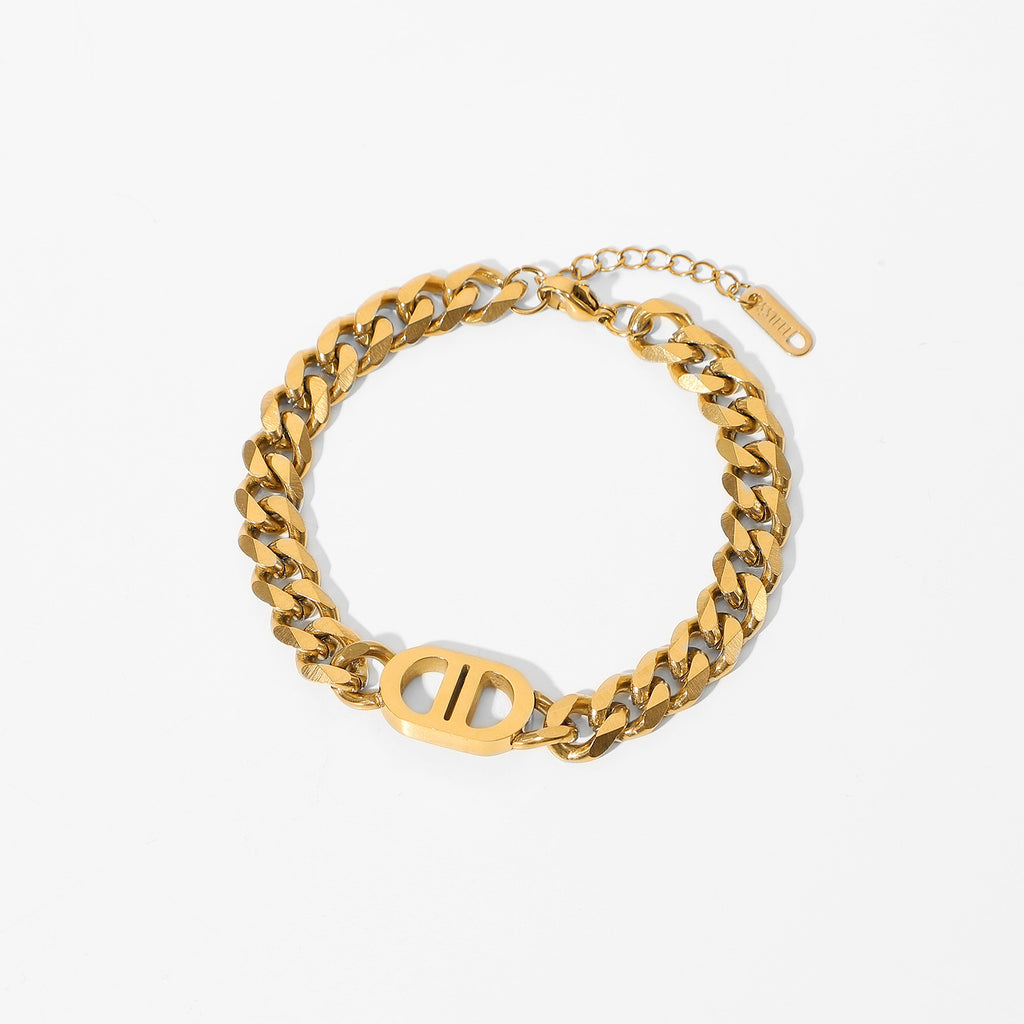 18K Gold Cuban Chain Bracelet