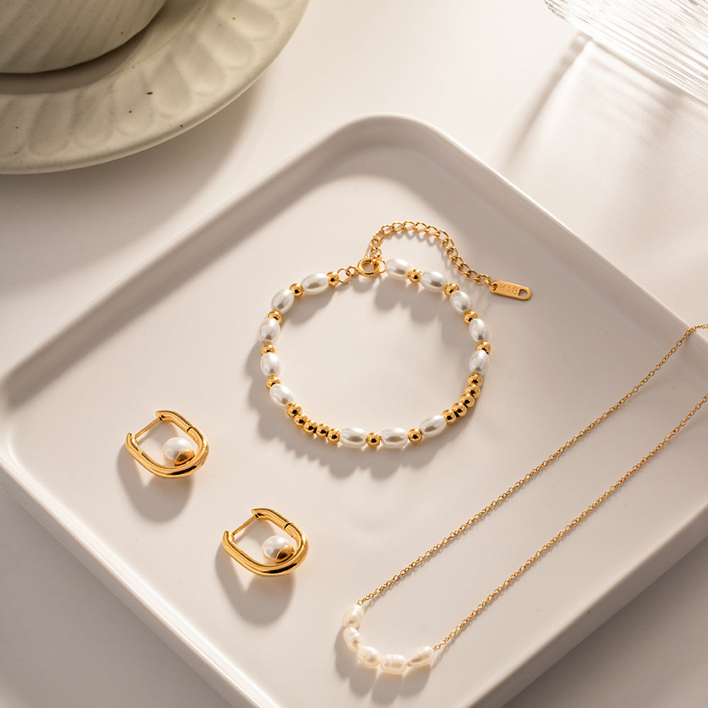 18K Gold Noble and Exquisite Pearl Versatile Bracelet