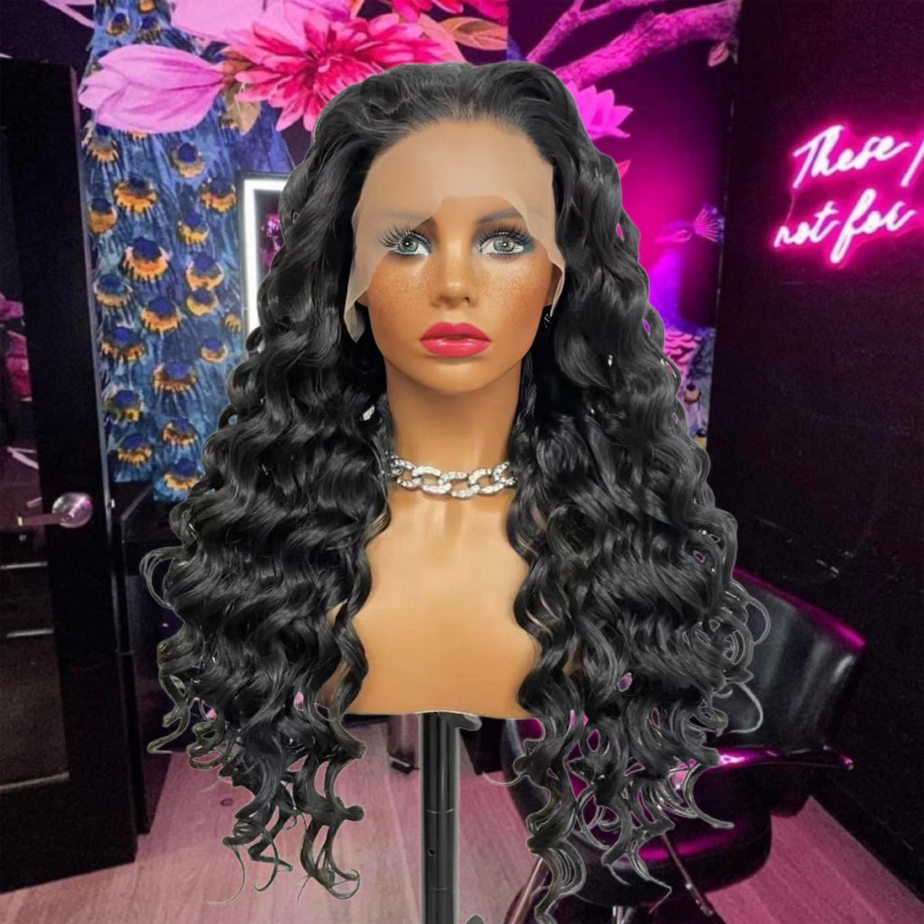 Deep Wave Lace Front Wig 13x4 Synthetic 28 inch