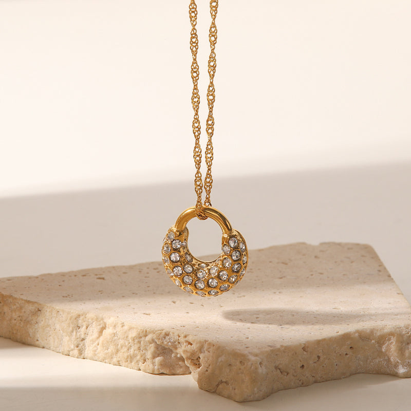 Embellished White Diamond Pendant Necklace