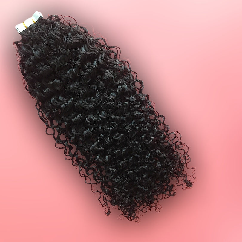 Bohemian Curly Tape In Human Hair Extensions (40 pc)