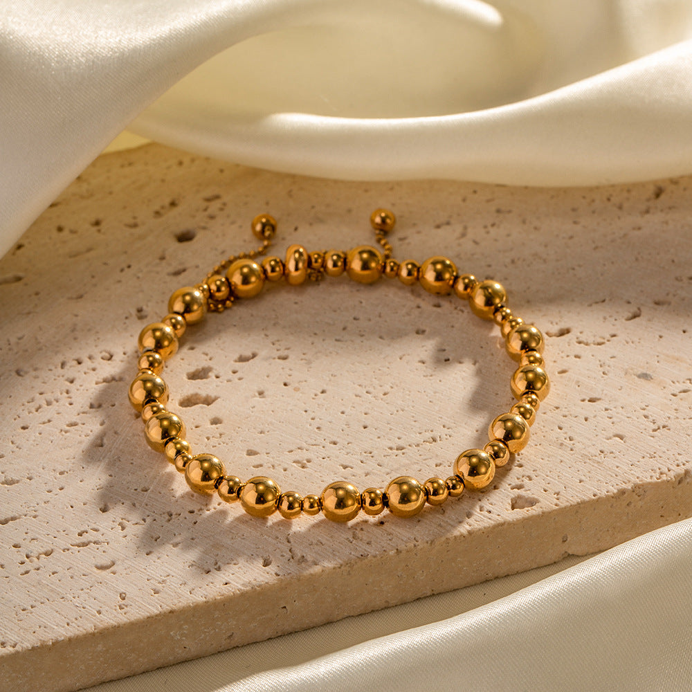 18K Gold Exquisite Simple Ball Design Versatile Bracelet