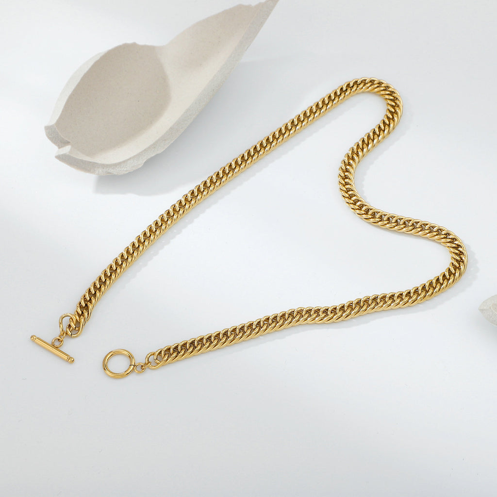 18K Gold Plated Cuban Chain Simple Versatile Necklace
