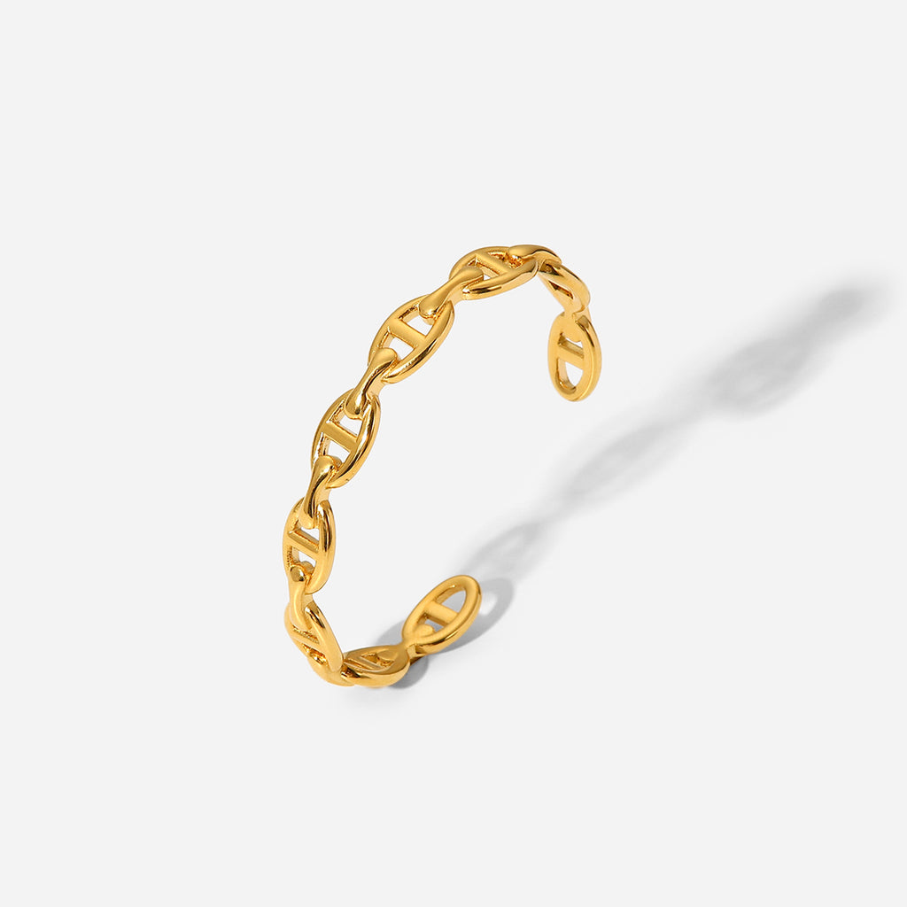 18K Gold Fashion simple and generous open bracelet