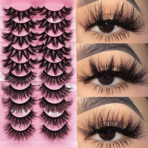 False Eyelashes Mink Fluffy Lashes 20 MM 3D Mink Lashes Wispy Natural Look Wholesale Dramatic 20MM Long Thick Strip Lashes Pack