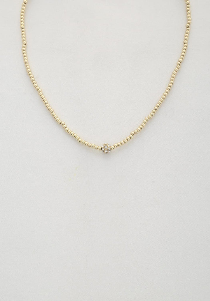 Dainty Round Coin Beaded Necklace