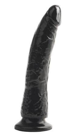Basix Rubber 7 inches Slim Dong With Suction Cup Black