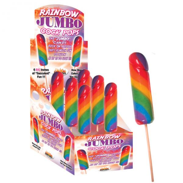 Rainbow Jumbo Cock Pops (display)