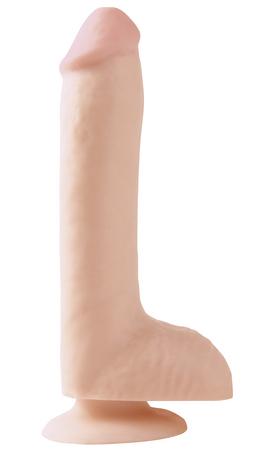 Basix Rubber 8 inches Dong With Suction Cup Beige