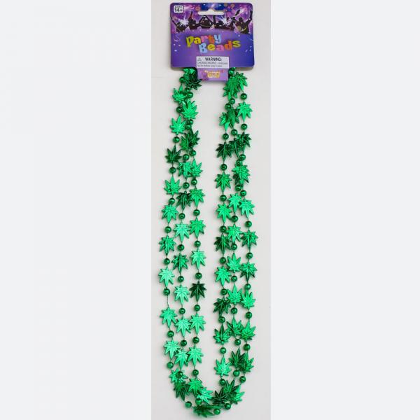 Marijuana Leaf Beads 3 Necklaces Per Package