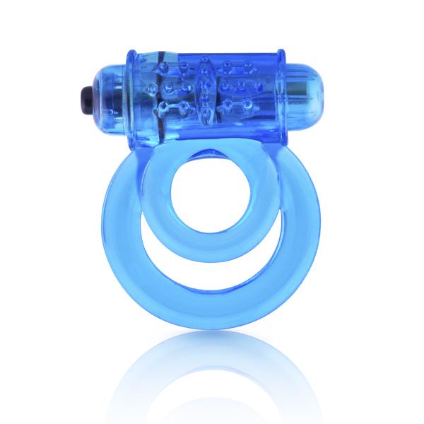 Double O 6 Speed Vibrating Cock Ring Blue
