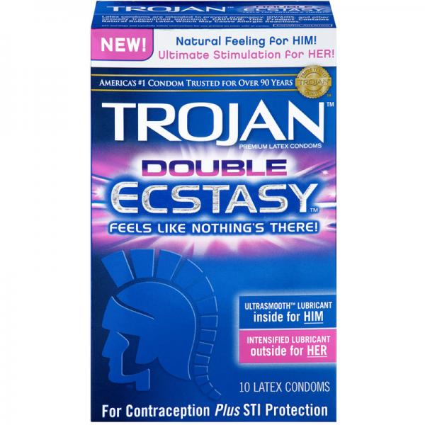Trojan Double Ecstasy Latex Condoms (10 Pack)