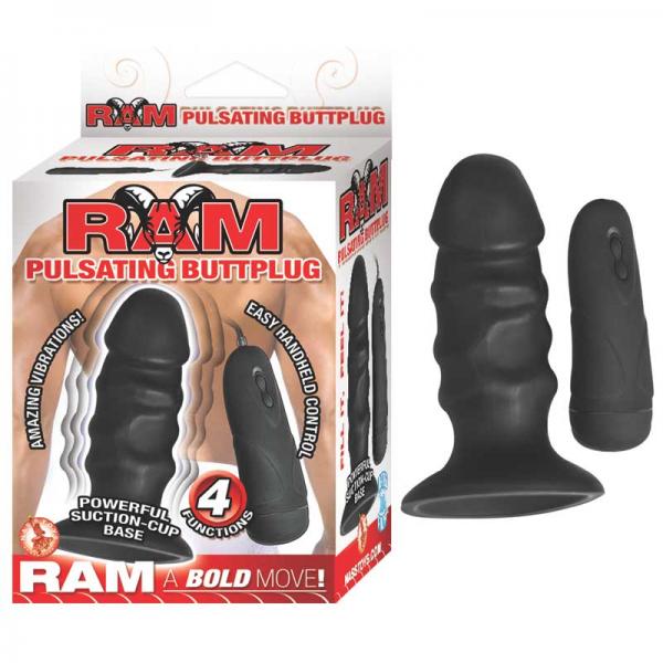 Ram Pulsating Butt Plug 4 Function Black