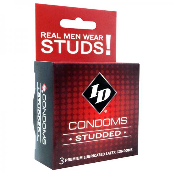 ID Studded Condom 3 Pack Latex Condoms