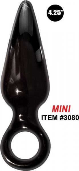 Anal Fever Mini Ass Glass Pleasure Plug Black
