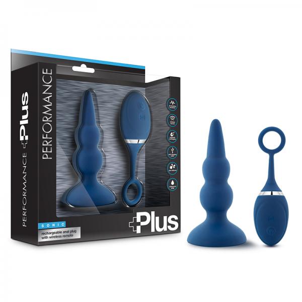 Performance Plus - Sonic - Rechargeable Anal Plug - Blue