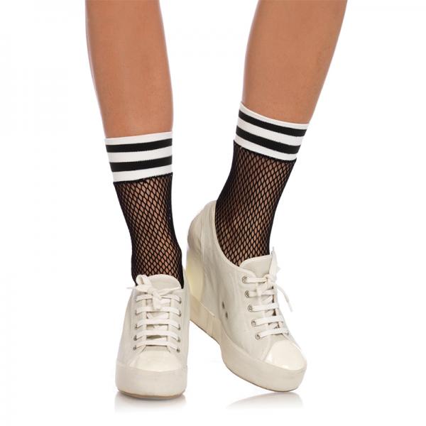 Fishnet Athletic Anklets O/s Blk/white