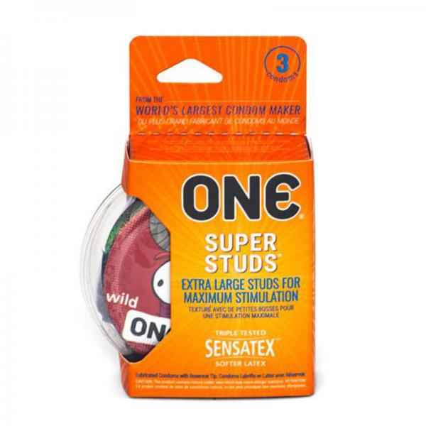 One Super Studs Latex Condoms 3 Pack