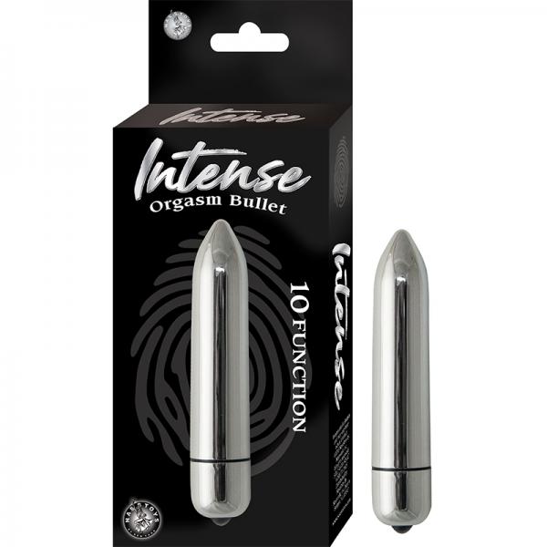 Intense Orgasm Bullet 10 Function Waterproof Silver