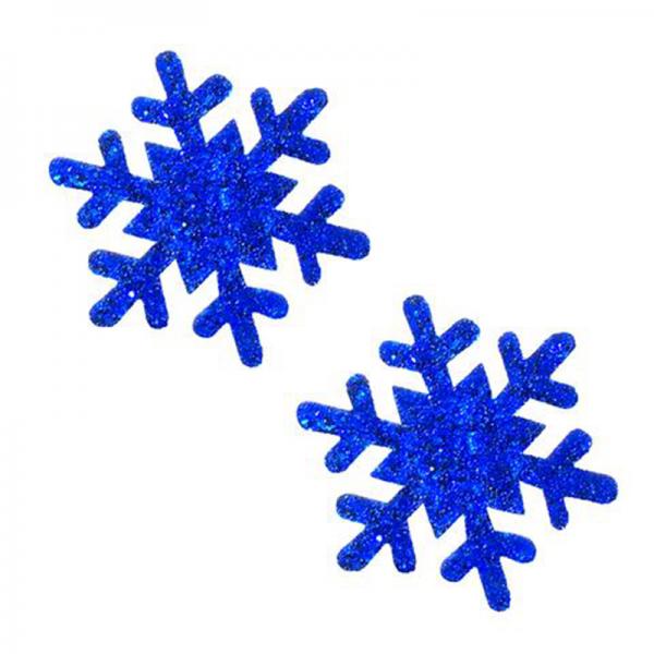 Neva Nude Pasties Snowflake Glitter Blue