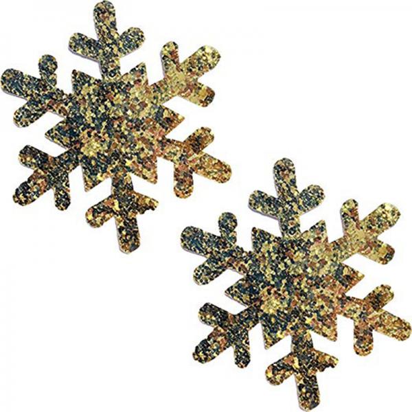 Neva Nude Pasties Snowflake Glitter Gold