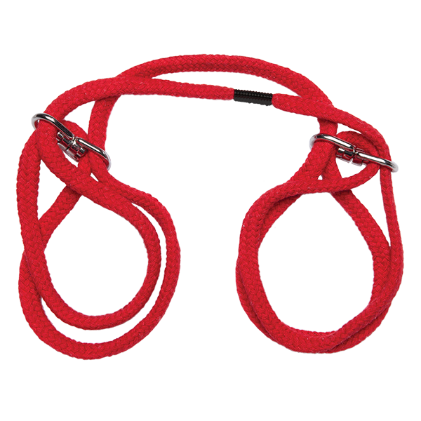 Japanese Style Bondage Cotton Wrist Or Ankle Cuffs Red