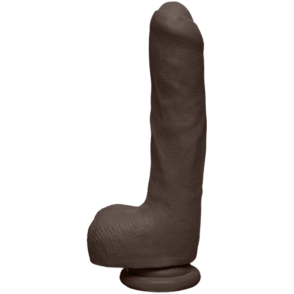 The D 9 inches Uncut D Dildo with Balls Black