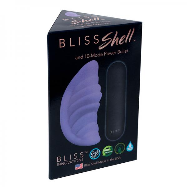 Bliss Shell With Rechargeable Bullet  Purple  10 Function  Waterproof