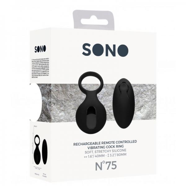 Sono No. 75 - Remote Controlled Vibrating Cock Ring - Black