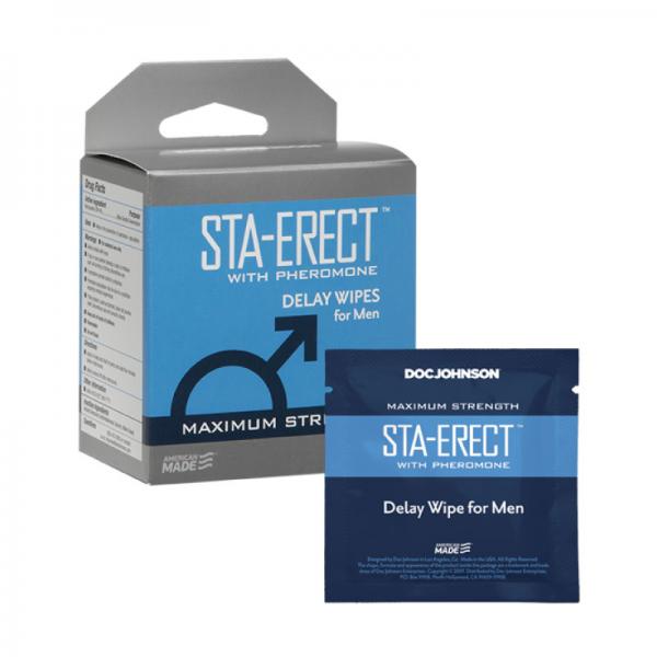 Sta-erect With Pheromone Delay Wipes For Men 10 Pack
