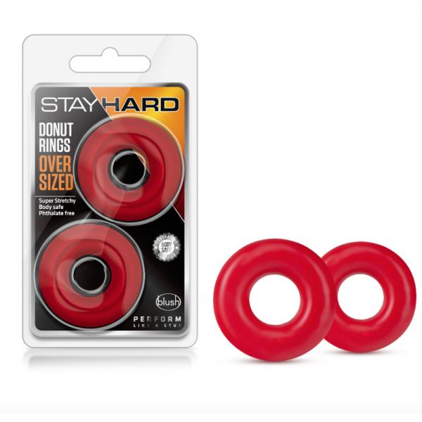 Stay Hard - Donut Rings Oversized - Red