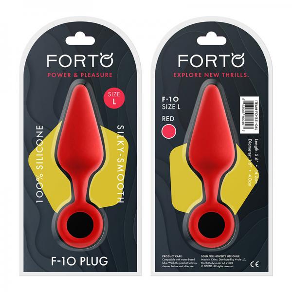 Forto F-10: Silicone Plug W/ Pull Ring Lg Red