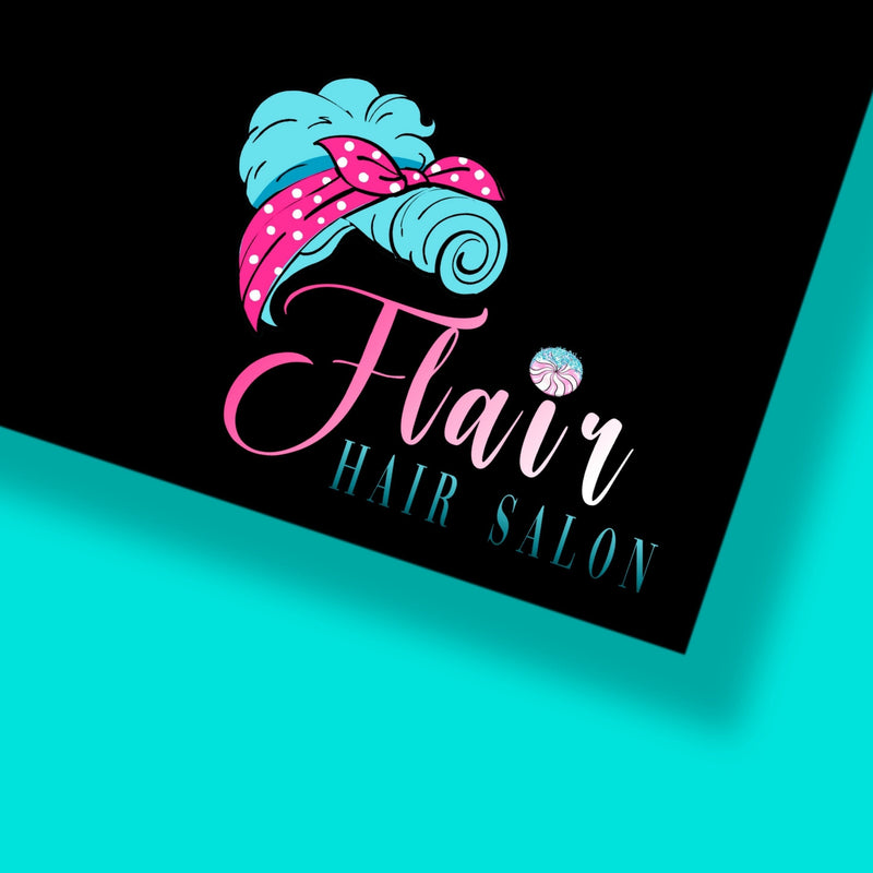 Hair Stylist Logo Custom Personalized Makeup Cosmetics Hairstylist Beauty Boutique Girl Curly Pin Up Vintage Retro Beautician