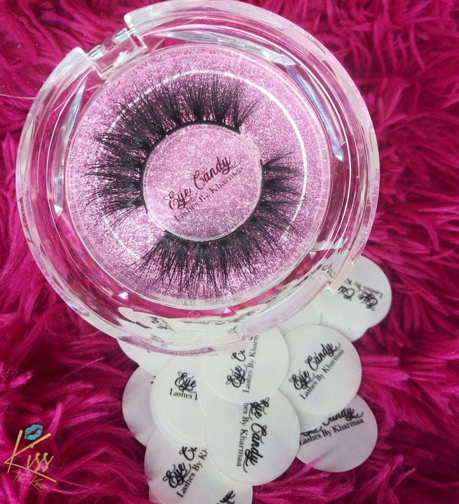100 Eyelash Case Labels High Definition Round Custom Sticker Labels Transparent Glossy Clear Personalized Logo Design Included