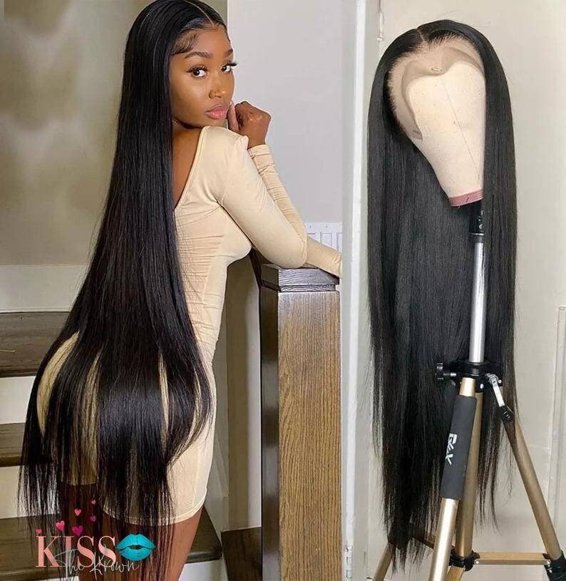 LACE FRONTAL WIG 13x4 Straight 150% Density Natural Color Brazilian Human Hair Soft Silky Gorgeous Wig 12-40 inch Free Parting
