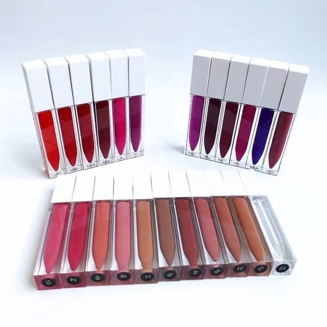 Wholesale Lip Gloss Private Label Liquid Lipstick Bulk Prefilled Tubes Your Logo Printed on Tubes & Packaging Box Cosmetics Makeup