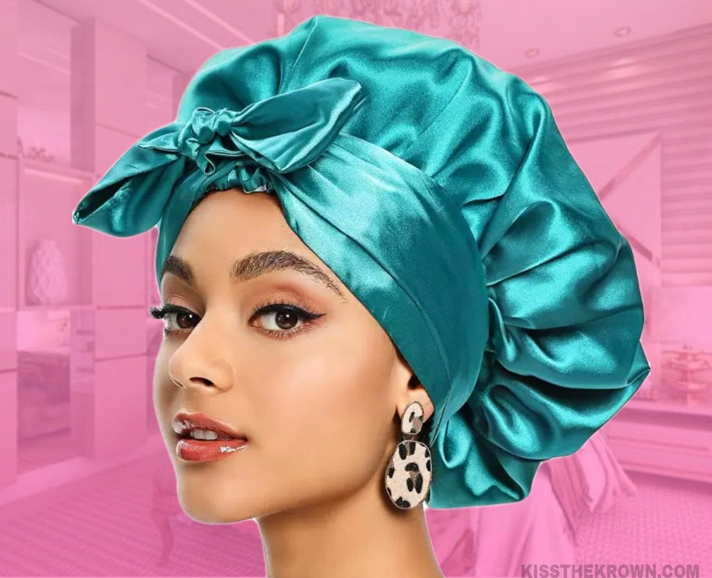 Wholesale free logo free sample luxury hair head satin bonnets