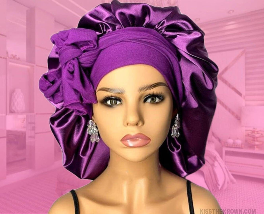 Satin Hair Bonnets with Tie