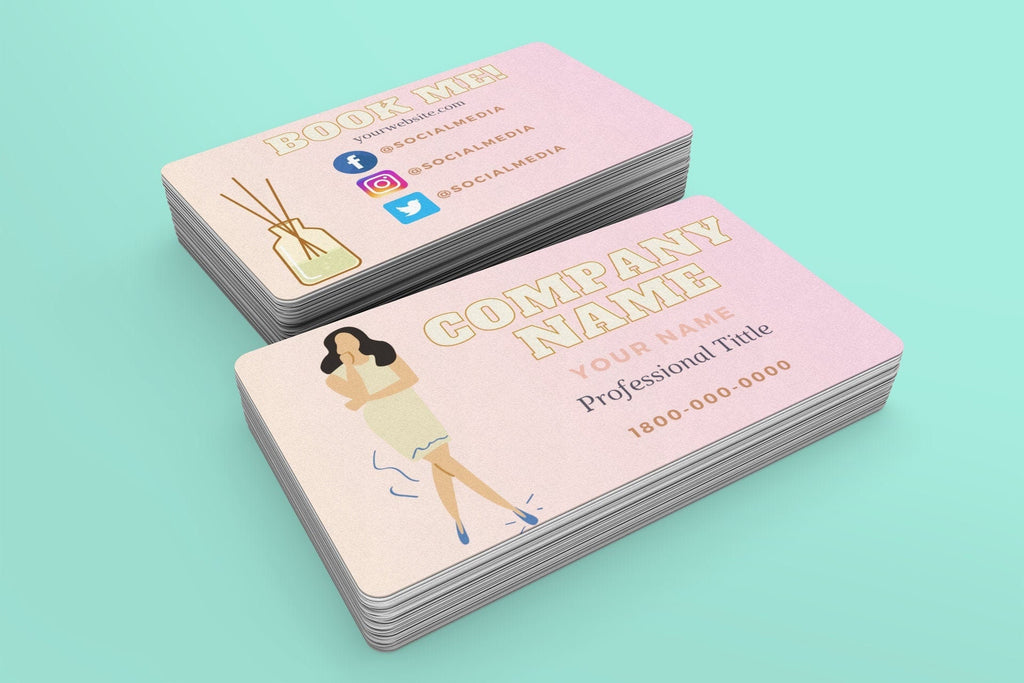 BUSINESS CARDS TEMPLATE Spa Beauty Professional Personalized Custom Text Edit File with Canva Digital Download Editable Front and Back