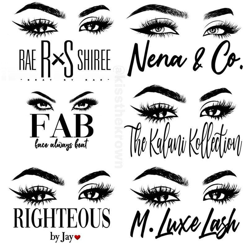 Custom Beauty Logo Personalized Professional Eye Catching Beauty Makeup Artist Eyelashes Eyebrows Cosmetics Eyelash Classic Elegant