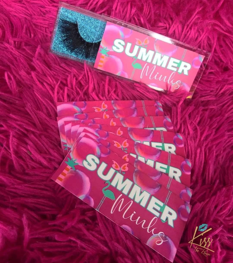100 LASH CASE LABELS Sticker Eyelash Case Summer Flamingo  Design Mink Lashes Case Sticker Labels High Quality