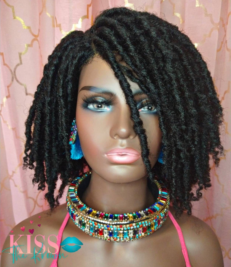 Soft Locs Lace Part Wig Synthetic Afro Kinky Curly Dreadlocks Goddess Locs Boho Locs Faux Locs Wig