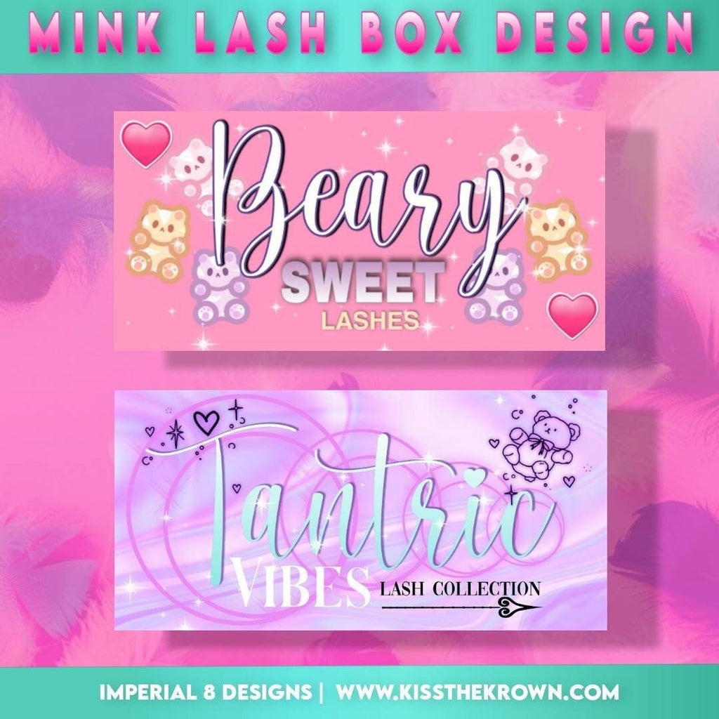 Custom Design for Eyelash Case Mink.Lash Packaging Personalized Color Text Font Makeup Cosmetics Beauty Graphic Design