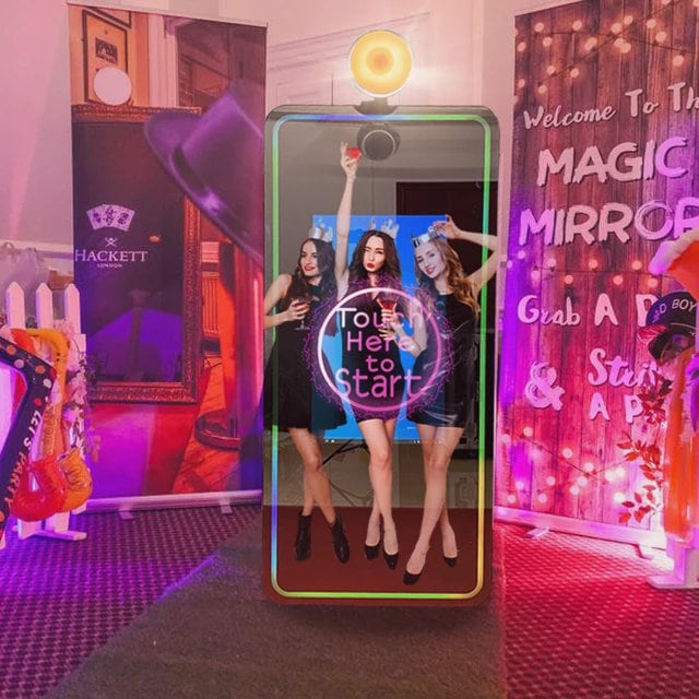 Custom Magic Mirror Photo Booth + Camera + Printer + Flight Case