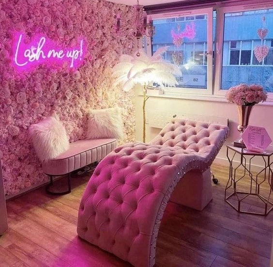 Pink Makeup Chair Spa Facial Lashes Salon Furniture