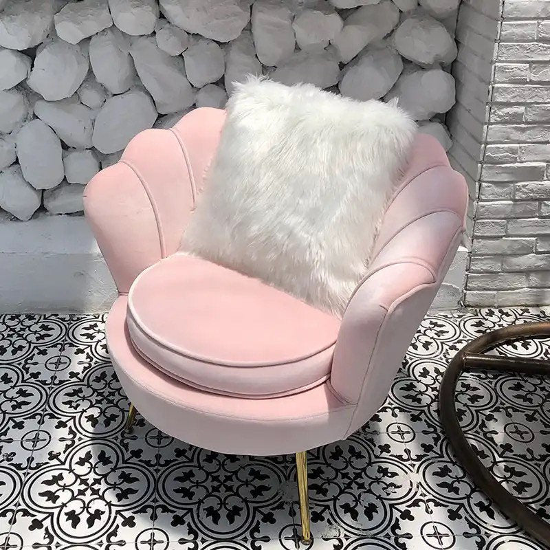 Pink Elegant Shell Chair Gold Custom