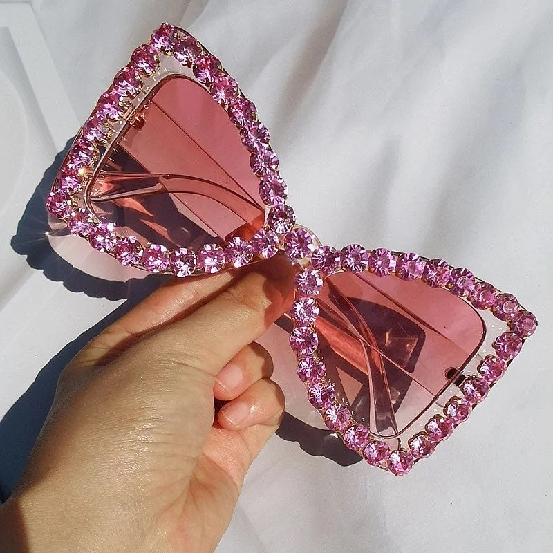 Pink Bow Bling Sunglasses